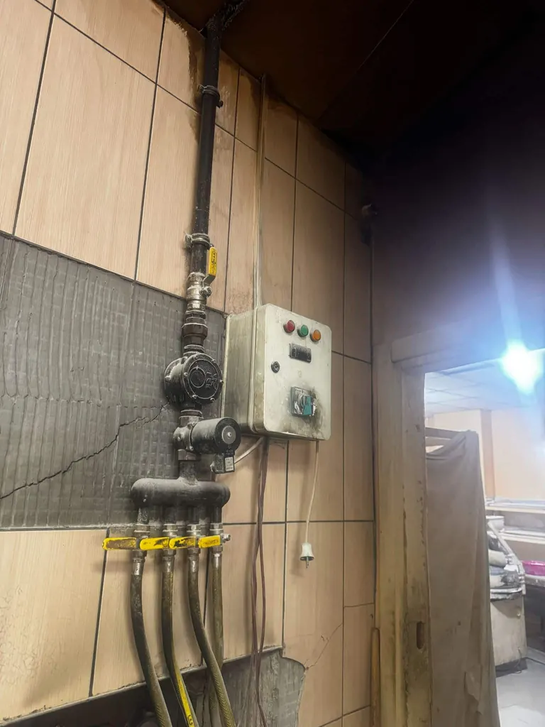 Kara fırın doğalgaz gaz hattı, sayaç sonrası vana ve pano montajı